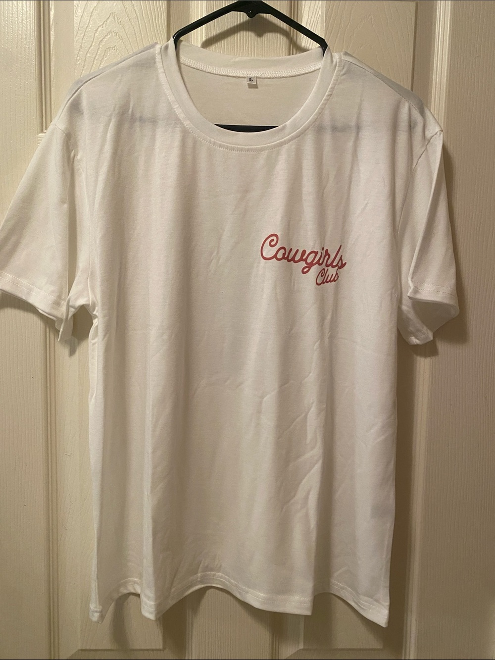 Cowgirls Club White Graphic Tee  Large Casual Shirt